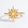 Women Gold Vermeil Created Jewellery Sun Star 925 Silver Synthetic Opal Ring