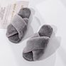 Women House Slippers Faux Fur Warm Shoes Woman Slip on Flats Female Slides Black Pink Cozy Home Furry Slippers