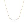 Women Jewelry Minimalist Handmade Crystal Smile Face Bar Pendant Necklace with Stainless Steel Chain