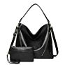 Women Large Capacity Functional Soft Leather Tote Set 2 Pcs Designer Luxury Oversized Tote Retro Vintage Shoulder Bag