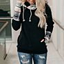 Women Long Sleeve Zip Pullover Color Block Plaid Hoodies Casual Sweatshirts Tops with Pockets