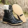 Women Outdoor Shoes High Top plus Velvet Cotton Shoes Snow Boots Warm Duck Leather Hunter Shoes