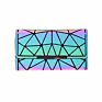 Women Pu Leather Clutch Bag Geometric Holographic Luminous Wallets and Purse