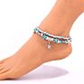 Women Shell Turtleand Heart Anklet Bohemian Beads Anklets Sterling Silver Chain Ankle Bracelet on Leg Anklet