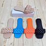 Women Shoes Sponge Knitting Flat Sandle Bright Color outside Beach Slippers