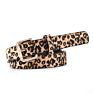 Women Snakeskin Leopard Print Pu Leather Dress Jeans Waist Belt for Girls and Ladies Gold Color Pin Buckle