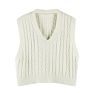 Women Solid Color Vest Sweater Casual V Neck Sleeveless Autumn Knitted Pullover Korean Style Pullover Loose Tops