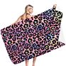 Women Square Microfiber Multicolor Pattern Animal Leopard Print Beach Towels Sunflowers Serape Colorful Pool Towel