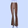 Women Streetwear Flared Trousers Leopard Print Leggings Design High Waisted Flared Pants Women