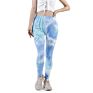 Women Stretch Sport Yoga Casual Fitness Mid Waist Compression Tie Dye Leggings