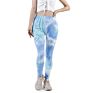 Women Stretch Sport Yoga Casual Fitness Mid Waist Compression Tie Dye Leggings