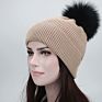 Fashion women knit hats with poms