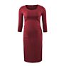 Women's Casual Maternity Bodycon Ruched Side Dress Short & 3/4 Sleeve for Daily Wearing/ Baby Shower