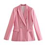 Women's Jacket Lapel Long Sleeve Houndstooth Printed Jacket Ladies Streetwear