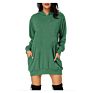 Women's Long Sleeve Casual Hoodie Dress Pullover Hoodie Dress Plain Dyed Sweatshirt Pocket Hoodie Dress