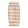 Women's Ribbed Knit Stretch High Waist Bag Hip Pencil Skirt Leopard Print Split One-Step Skirt