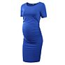 Women's Side Ruched Maternity Clothes Bodycon Dress Mama Casual Short Sleeve Wrap Dresses Womens Clothing plus Size