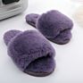 Women's Soft Indoor Home Fluffy Fuzzy Sheep Slippers Real Wool Fur Sheepskin Open Toe Fur Slides Slippers