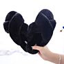 Women's Soft Plush Lightweight House Slippers Non Slip Cross Band Slip on Open Toe Cozy Fur Slides Slippers