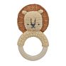 Wood Baby Teether Handmade Crochet Dog Rattle Wood Ring Baby Toys Animal Teething Toy Baby Wooden Teether