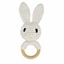 Wooden Ring Crochet Bunny Bear Fox Elephant Deer Giraffe Animal Crochet Rattle Teething Toy