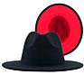 Wool Felt Red Bottom Double Sided Fedora Hats Two Tone Fedora Hat Women