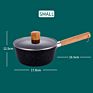 Worthbuy Multifunctional Japanese Saucepan Non-Stick Milk Soup Pot for Kitchen Cooking Pot Pan with Wooden Handle Cookware