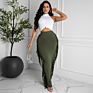 Xiuyu Womens Skirt Faldas Jupes Fringe Saias Long Skirt plus Size Maxi Pencil Rok Elastic Waist Bodycon Mermaid Lady Wrap Skirts