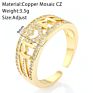 Yiwu Enamel Ice Out Diamond Square Love Moon Rings Gold Rings for Women Lovers Mom