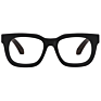 Zeelool Classic Unisex Acetate Rectangle Square Black Wood Frame Temple Spring Hinge Eyeglasses Frame