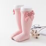 Velvet Bow Baby Kids Long Booties Knee High Socks with Big Bows