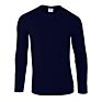 100% Cotton Solid Men's Crewneck Long Sleeve Tops Tee Blank Casual Print T Shirt