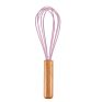 10 Inch Manual Balloon Wire Egg Beater Egg Frother Blending Silicone Whisking Whisk with Wooden Handle