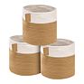 11X11X11 Cotton Rope round Organizer Baskets 3 Pack for Cube Organizer Shelf, Foldable, White & Jute