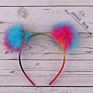 12Colors Headband with Rainbow Pom Poms Hair Band for Girls Hair Hoop Fur Ball Furry Ears Stylish and Easter Gift