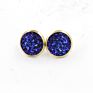 12Mm Druzy Drusy Earrings Resin Cabochon Earrings Gold Stud for Women Men Girl Jewelry Gift