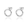 18K Gold Circle Stud Earrings Small round Hoop Post Stud for Women Minimalist Post Earring