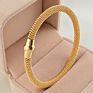 18K Gold Plated Bracelets for Men Women Stainless Steel Stretch Mesh Rope Bracelet with Magnetic Clasp