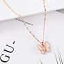 18K Gold Plated Crystal Butterfly Necklaces Jewelry Stainless Steel Butterfly Pendant Necklace for Women