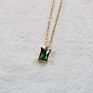 18K Gold Plated Stainless Steel Chain Layered Multicolor Gemstone Necklace for Women