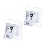 2Pcs Nail-Free Adjustable Curtain Rod Holder Clamp Hooks Rod Bracket Holders Adhesive Wall Curtain Fixed Clip Hanging Rack Hook