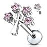 316L Surgical Steel Life Tree Top Clear Cz Labret Helix Tragus Piercing Cartilage Earring Studs