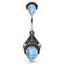 316L Surgical Steel Turquoise Belly Bar Button Ring Sets Jewelry