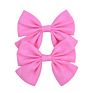 3.3Inch 2Pc/Lot 24 Colors Cute Colorful Solid Ribbon Grosgrain Hair Bow with Clips Ribbon Headwear Hairpin Hair Accessories