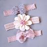 3 Pieces Hair Bands Set Baby Bow Flower Crown Headbands Elastic Hair Band