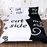 3D Cartoon Style Cat Dog Print Polyester Comforter Set