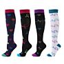 4 Pair Design High Running Travel Logo Nurse Nursing Socks Compression Set