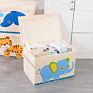 51.8*35.8*35.5Cm Foldable Organizer with Lid Oxford Fabric Cute Animal Washable Kids Toys Storage Box