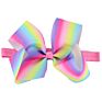 6" Big Baby Girls Colorful Grosgrain Ribbon Hair Bows Headbands Cute Elastic Headwrap for Girls Hair Accessories
