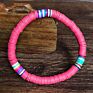 6Mm Colorful Boho Beaded Bracelet Women Jewelry Vinyl Disc Beads Stretch Bracelet